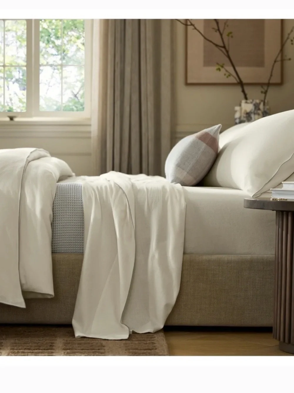 Boll & Branch Elysian Organic Cotton Cashmere Duvet Cover Full Queen Cream  NWOT